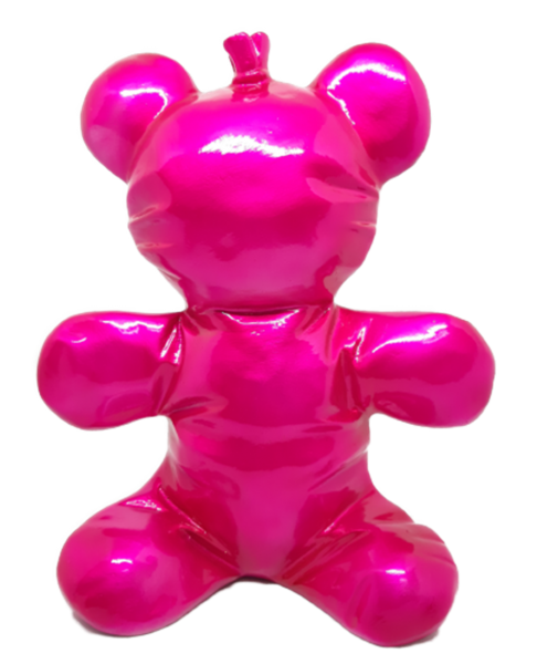Balloon "Knautsch" Bear 22x19cm "metallic pink" color E