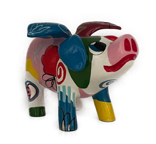 Pig &quot;Bob&quot; with Wings standing 18x14cm Multicolor A