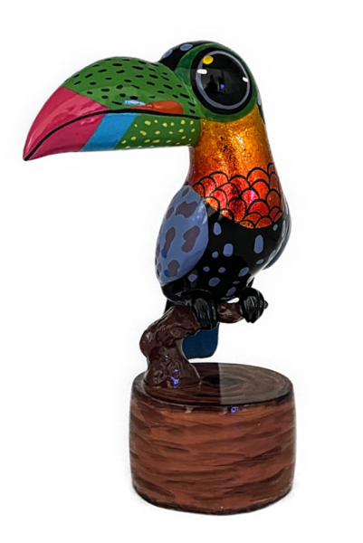 Toucan Bird sitting on a Branch 22x13cm Color B