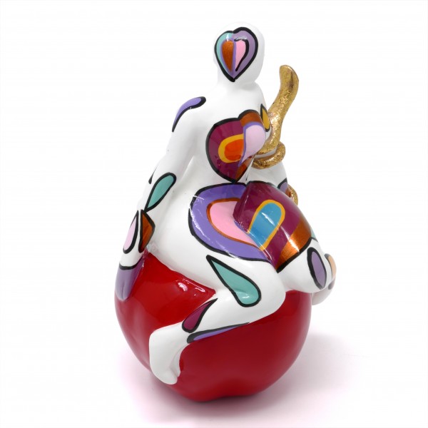 Eva with snake on Apple 10x17cm white Color B