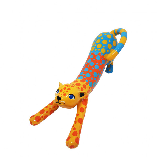 Stretching Cat medium 14x35cm PopArt Color H
