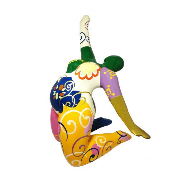 Elegant Lady kneeling large 25x18cm MultiColor A