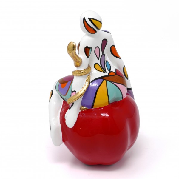 Eva with snake on Apple 10x17cm white Color B