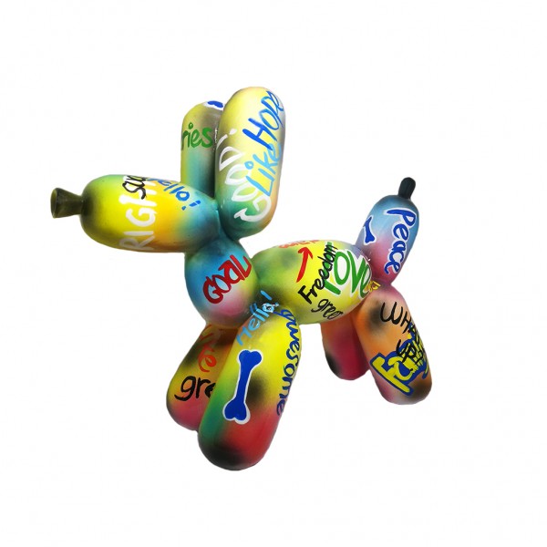 Balloon Dog medium 27x33cm Graffiti Color D