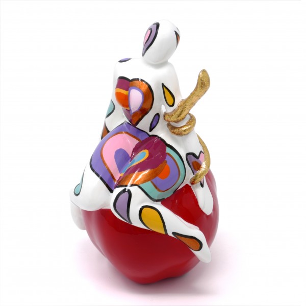 Eva with snake on Apple 10x17cm white Color B